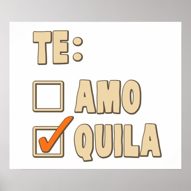 Poster Te Amo Tequila Escolha Espanhola (Frente)