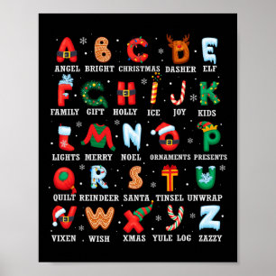 Poster Tea de pré-escola de Alfabet Kindergarten de Natal