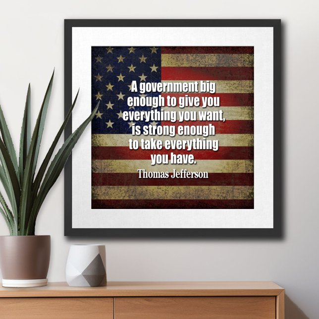 Poster Tea Party - Jefferson: Cuidado com o Grande Govern (Thomas Jefferson Poster)