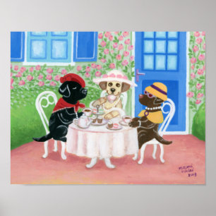 Poster Tea Party Labradores