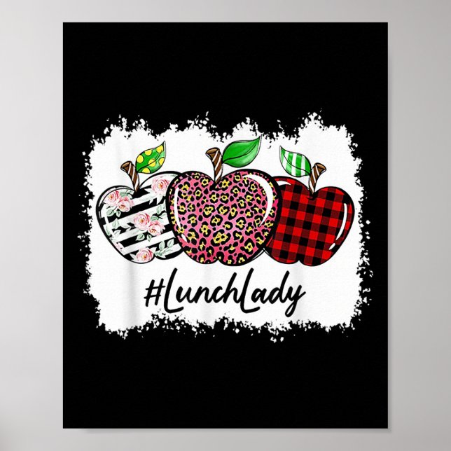 Poster Teach Love Insre Lunch Lady Leopard Red Plain  (Frente)