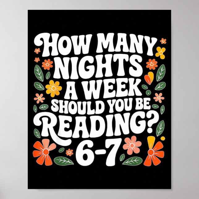 Poster Teacher 67 How Many Nights A Week Should You Be Re (Frente)
