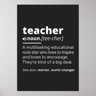 Poster Teacher Definition - Funny Teaching School Teacher
