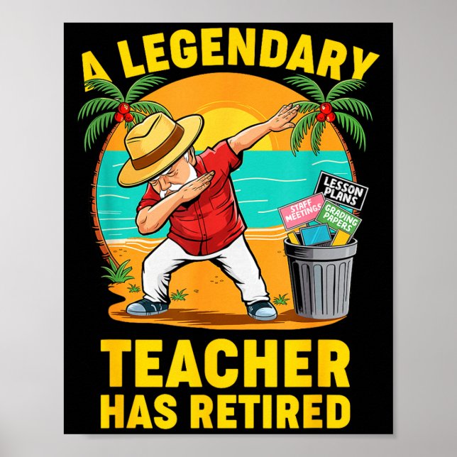 Poster Teacher Legend Has Retired 2025 Happy Retirement P (Frente)