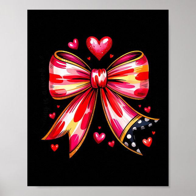 Poster Teaching Is A Work Of Heart Pencil Bow Teacher Val (Frente)