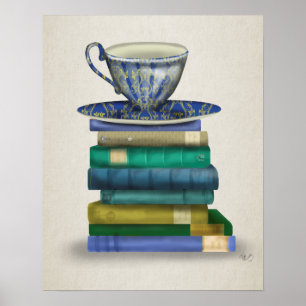 Poster Teacup e Livros