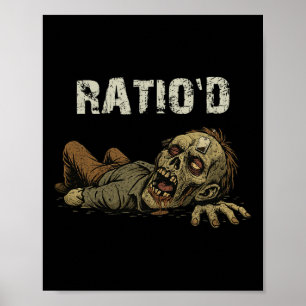 Poster Teag Meme engraçado de zumbi Npc Ratioed Gamer H