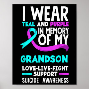 Poster Teal & Roxo Em Memória Do Suicídio Do Meu Neto