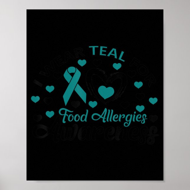 Poster Teal Bonito Para Alergias À Comida Presente De Con (Frente)