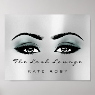 Pôster Teal Cinza Name Makeup Artist Beauty Studio Lashes