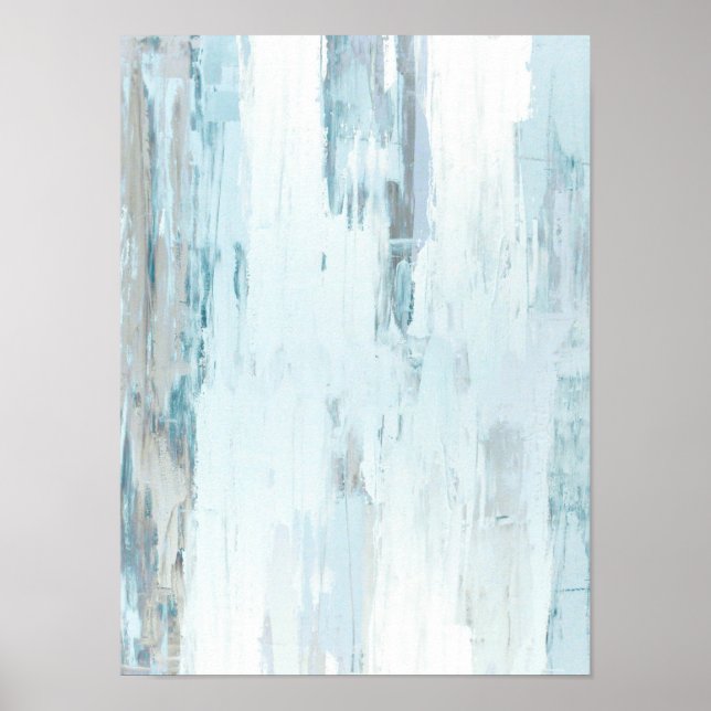 Poster Teal e Abstrato de Beige "nublado" (Frente)