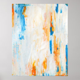 Pôster Teal e Abstrato laranja "aproximem-se"