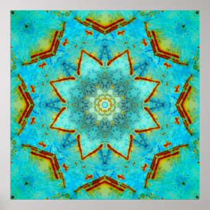 Pôster Teal e Rust Mandala