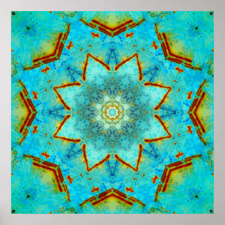 Pôster Teal e Rust Mandala