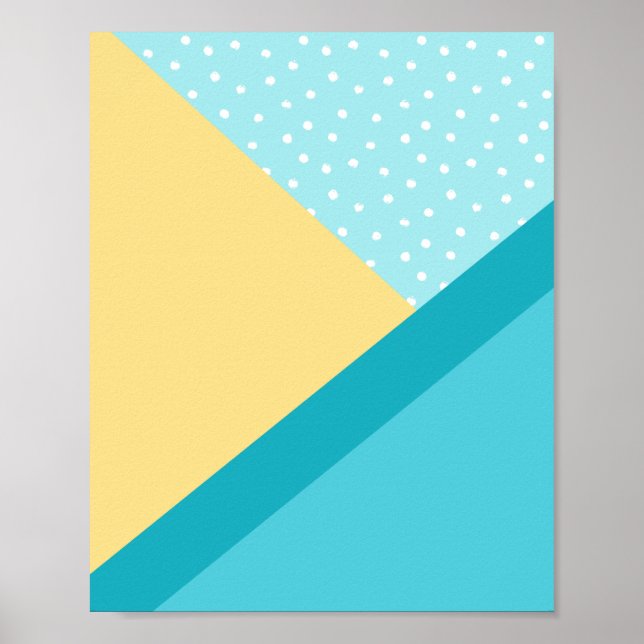 Poster Teal Geométrico Daylight Modern Colorblock Art (Frente)