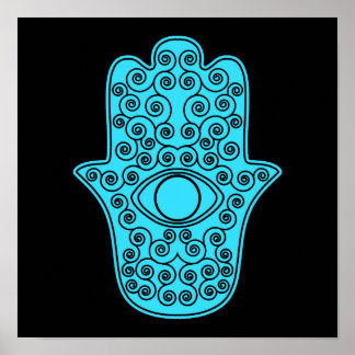 Poster Teal Hamsa-Hand de Miriam-Hand de Fatima.png