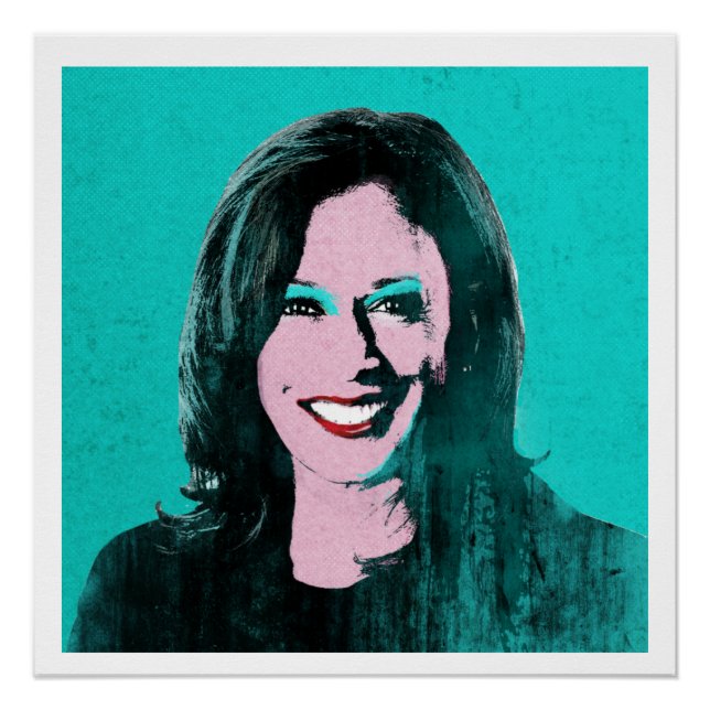 Pôster Teal Kamala Harris Pop Art (Frente)