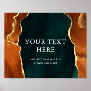 Poster Teal, Laranja Queimado e Casamento de Agata Dourad