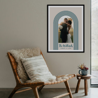 Poster Teal Lombard Lines Arch Custom Photo Art Print