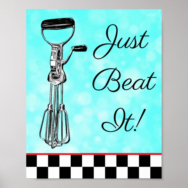 Poster Teal, Preto e Vermelho Bate no Sinal (Frente)