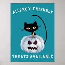 Teal Pumpkin Halloween Black Alergia Amigável