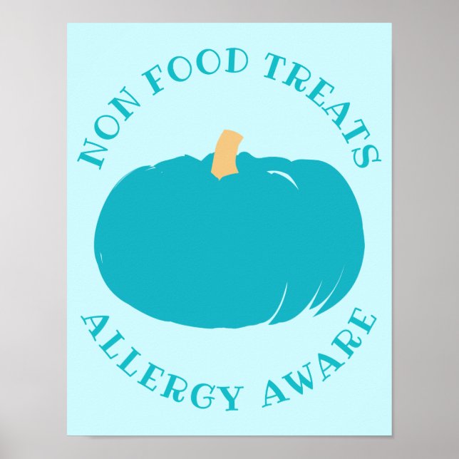 Poster Teal Pumpkin Sem Tratamentos de Comida Alergia (Frente)