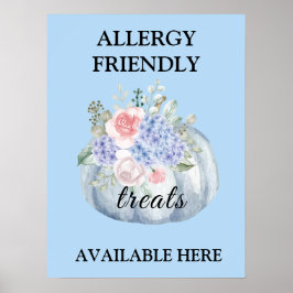 Poster Teal Pumpkin Watercolor