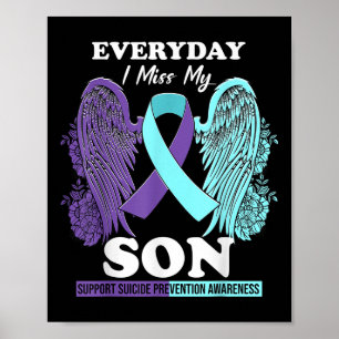 Poster Teal Purple Wing Miss Amor Prevenção ao Suicídio