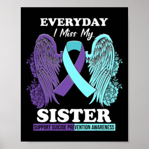 Poster Teal Purple Wing Miss Irmã Prevenção Suicida Aw