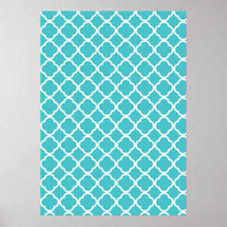 Poster Teal Quatrefoil