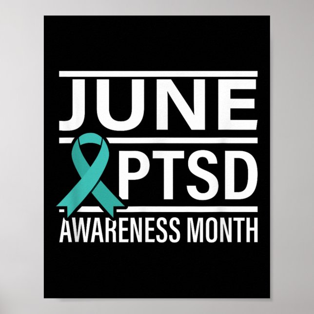 Poster Teal Ribbon June Ptsd Awarness Mês (Frente)