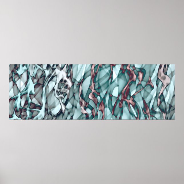 Poster Teal Verde Amarelo Laranja Dourado Arte Vermelha A (Frente)