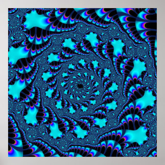 Pôster Teal Whirlpool Spiral