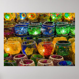 Pôster Tealights em um bazar em Istambul (Turquia)