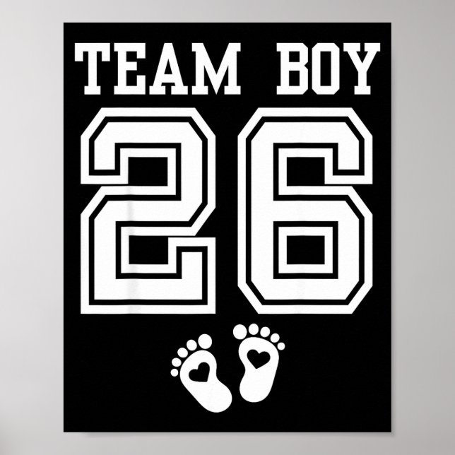 Poster Team Boy 2026 Gender Reveal Baby Shower Matching F (Frente)