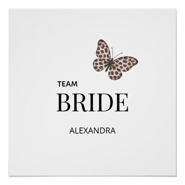 Pôster Team Bride Personalized Wedding Design (Frente)