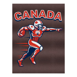 Pôster Team Canada Football Dynamic Patriotic Athlete Art
