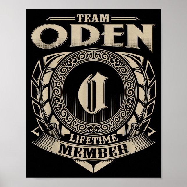 Poster Team Oden Lifetime Member Funny Oden Family Name V (Frente)