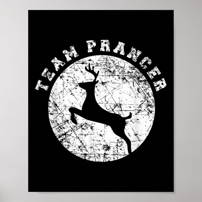 Poster Team Prancer T Shirt, Funny Cute Christmas Gift Ki (Frente)