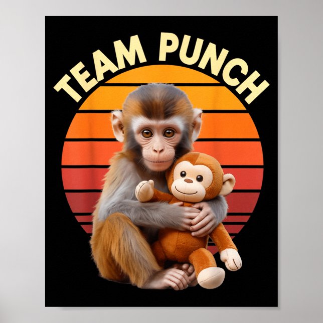 Poster Team Punch Monkey Plush Retro Sun (Frente)