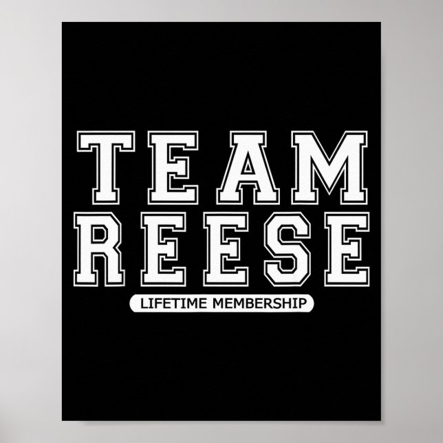 Poster Team Reese Family Surname Reunion Crew Member Gift (Frente)
