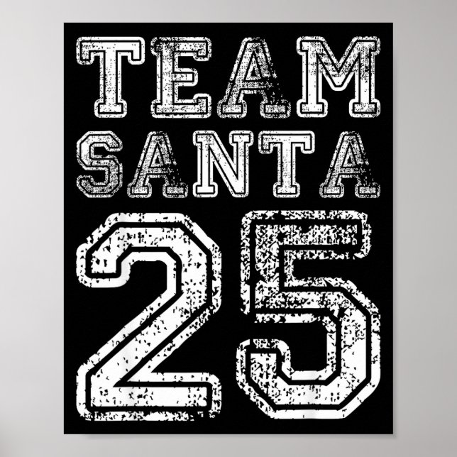 Poster Team Santa 2025 Santa Claus Hat Christmas  (Frente)