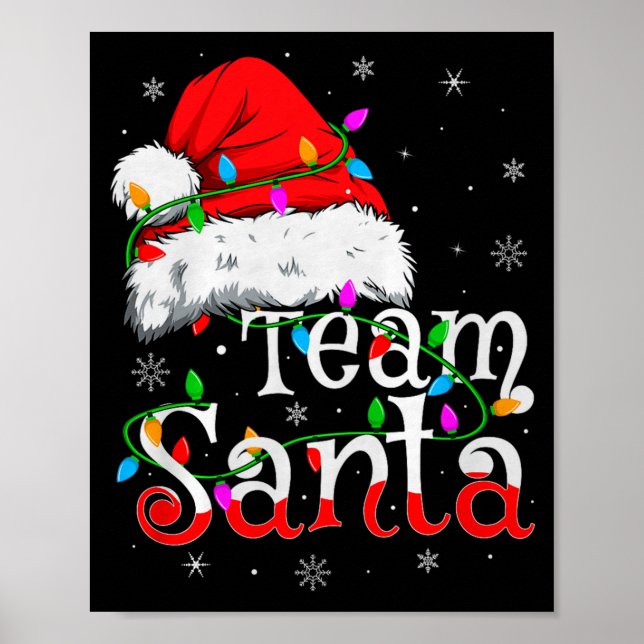 Poster Team Santa Xmas Pajamas Matching Family Group Chri (Frente)