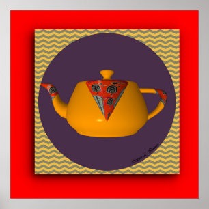 Poster Teapot Art Kitchen Restaurant Café Hora do Chá