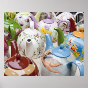 Pôster Teapots on sale in Leipzig, Germany