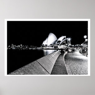 Pôster Teatro da ópera B&W de Sydney