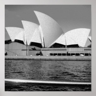 Pôster Teatro da ópera de Sydney em preto e branco