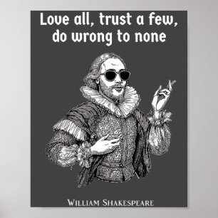 Poster Teatro de Citação Engraçada de Shakespeare Literat