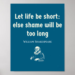 Poster Teatro de Citação Engraçada de Shakespeare Literat