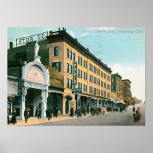 Pôster Teatro de Poli, Waterbury, vintage 1910 do CT